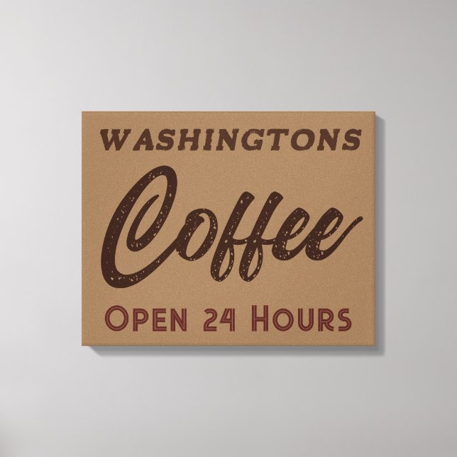 Toile Symbole Vintage café personnalisé (Recto)