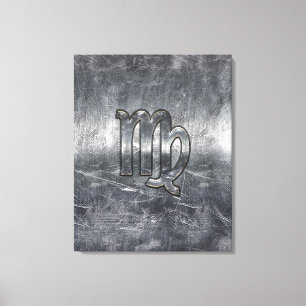Toile Symbole Virgo Zodiac Grunge Style Distressed