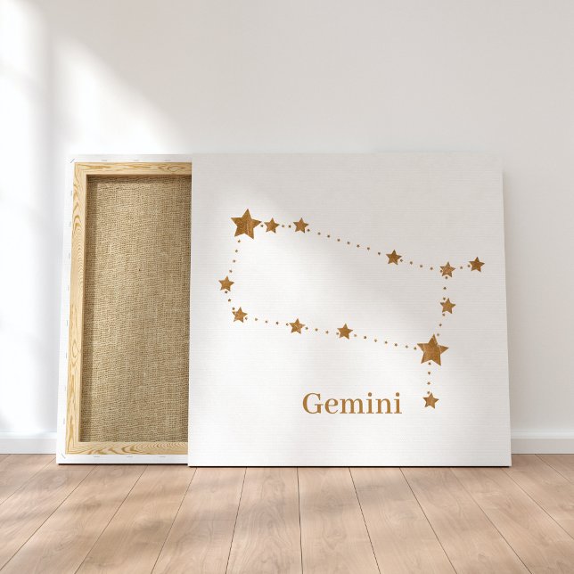 Toile SYMBOLE Zodiaque Moderne Gemini Or | Air de l'élém (Créateur téléchargé)