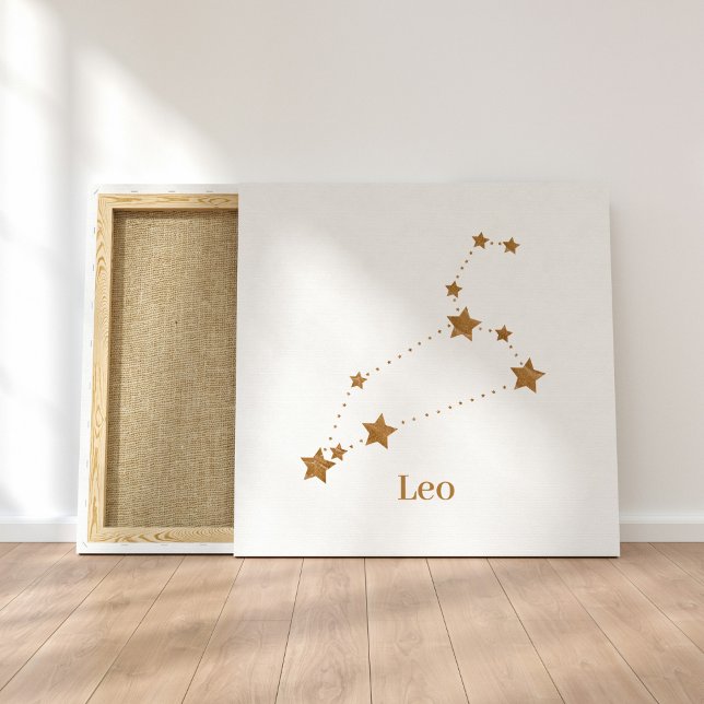 Toile SYMBOLE Zodiaque moderne Gold Leo | Incendie d'élé (Créateur téléchargé)