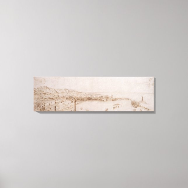 Toile T31454 Vue panoramique de Livourne (stylo et encre (Recto)