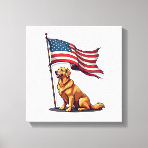 Toile T-shirt à bannière de défilé de Golden Retriever p