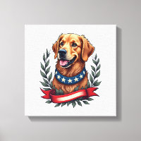 T-shirt artistique américaine avec Golden Retrieve