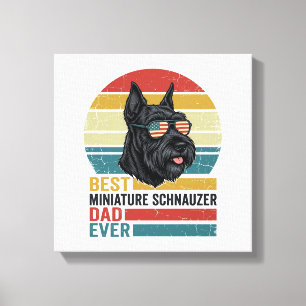 Toile T-shirt vintage patriotique papa Schnauzer nain De