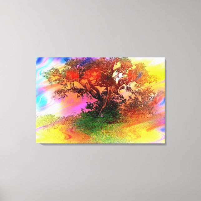 Toile Tableau Abstrait Arbre (Recto)