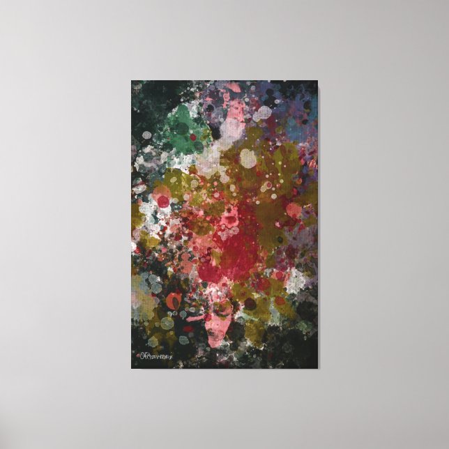 Toile Tableau Abstrait "Blàths Cherry" #2 (Recto)