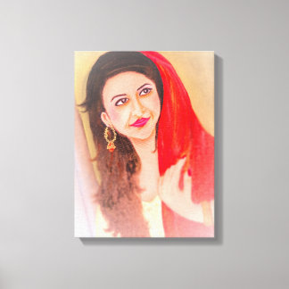 Toile Tableau de la Dame indienne