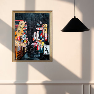 Toile Tableau de la pluie de Tokyo par Alfred Fox