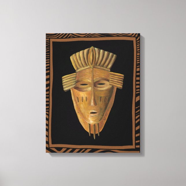 Toile Tableau de Masque Africain par Chariklia Zarris (Recto)