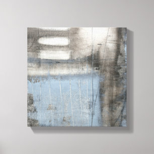 Toile Tableau gris et bleu Abstrait