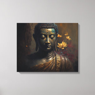 Toile Tableau Portrait Bouddha Luxueux
