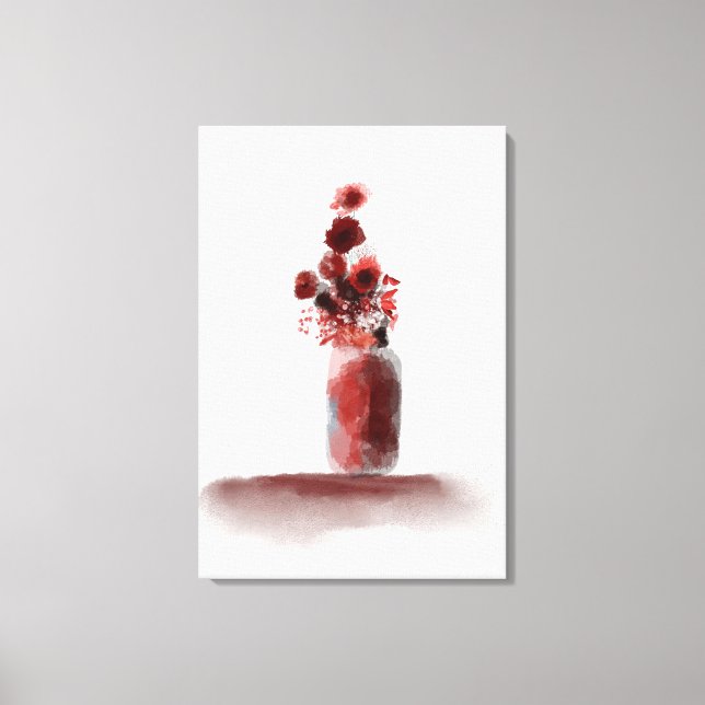 Toile Tableau Vase Fleurs Automnes (Recto)