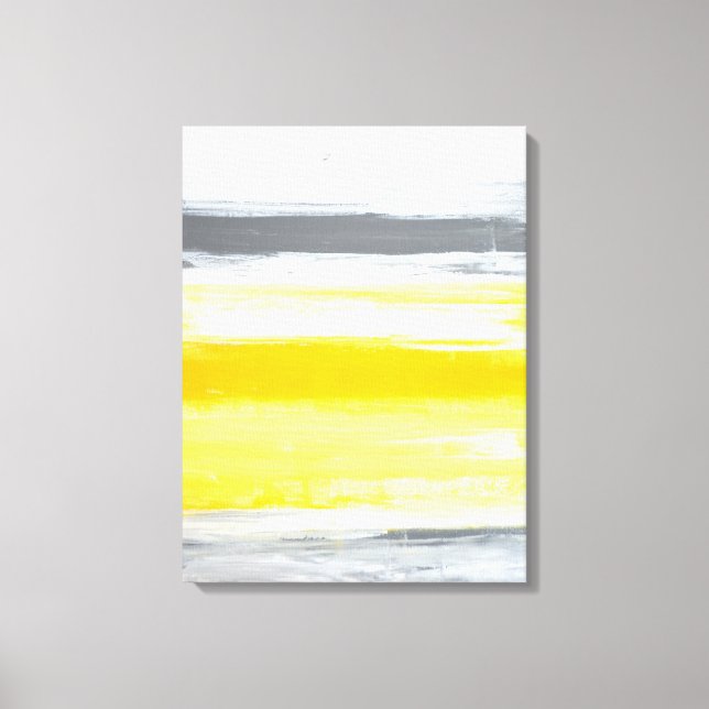 Toile Tableaux d'art Abstrait gris et jaune (Recto)