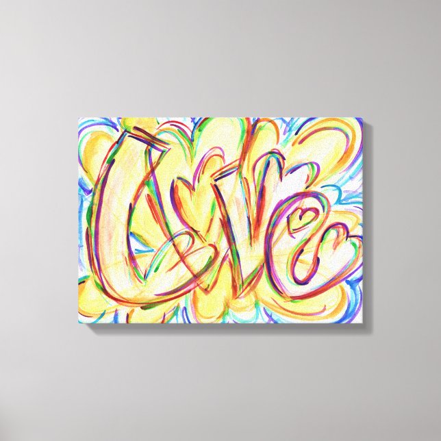 Toile Tableaux d'art inspirationnel Word Love (Recto)