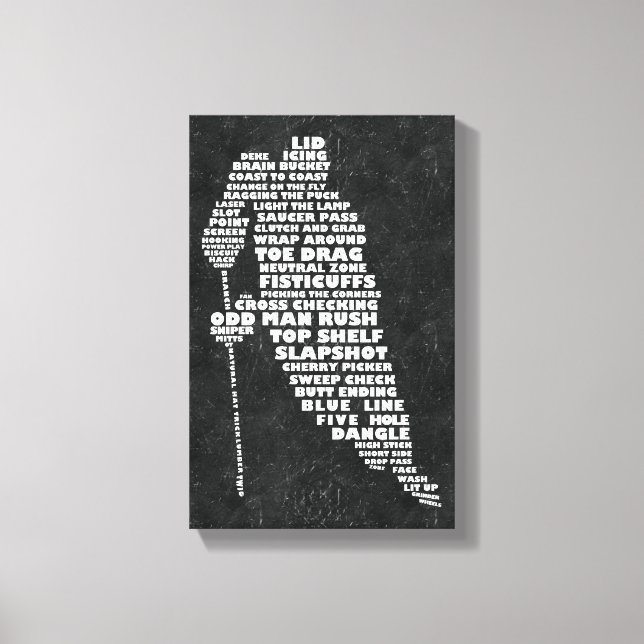 Toile Tableaux d'art texte du joueur de hockey (Recto)