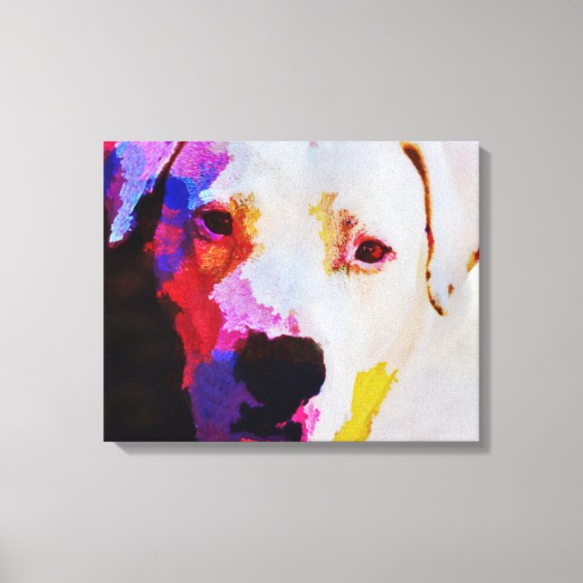 Toile Tableaux de portrait de chien Pitbull Imprimer (Recto)