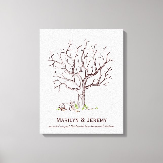 Toile Tableaux d'empreintes digitales (Chien) mariages (Recto)