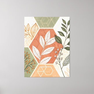Toile Tableaux minimalistes géométriques et botaniques é