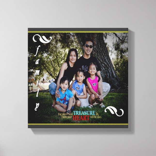 Toile Tableaux photo de famille personnalisables (Recto)