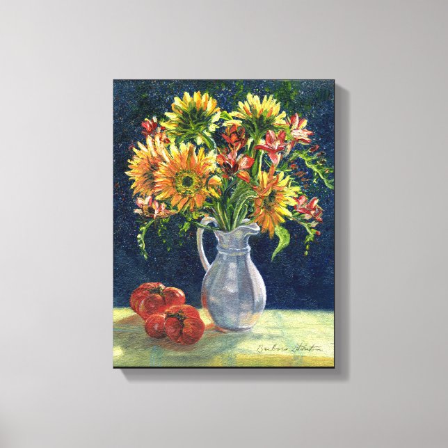 Toile Tableaux "Tournesols Et Tomates" (Recto)