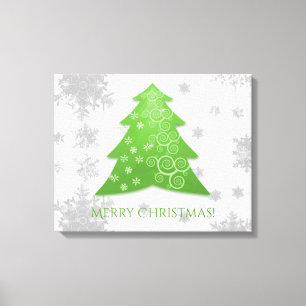 Toile Tablette d'étirement d'arbre de Noël Festif Vert I