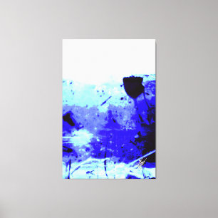 Toile Tache Bleu Blanc Abstrait Éclaboussure