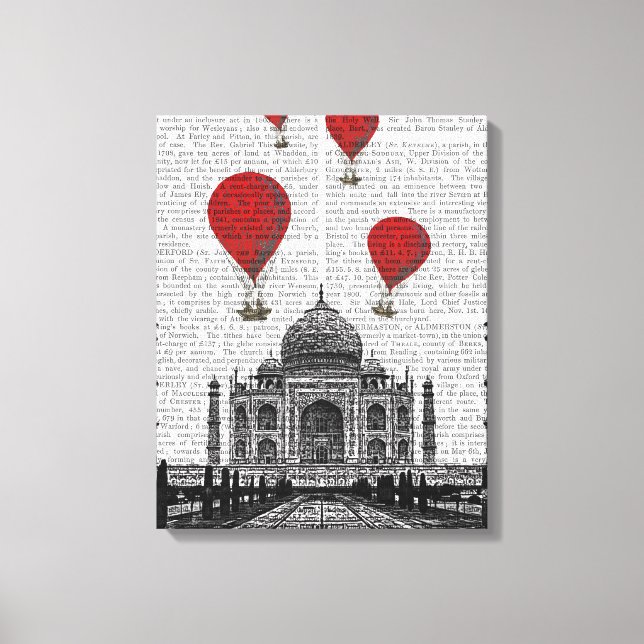 Toile Taj Mahal et Red Hot Air Balloons (Recto)