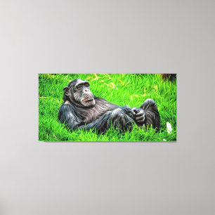 Toile Take'n It Easy Cool Chimp Unique Elegant Photo Art