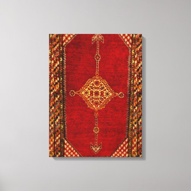 Toile Tapis persan antique - motif audacieux (Recto)