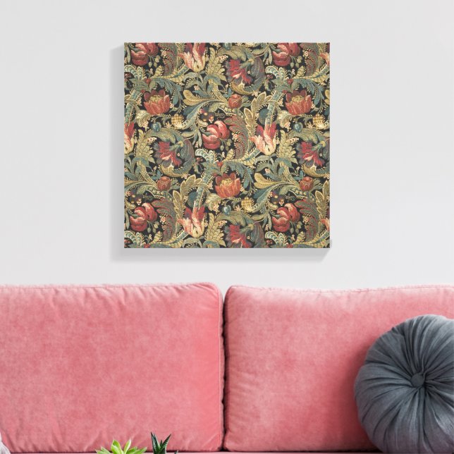 Toile Tapisserie florale riche Brocade Antique Classique (Insitu(Salon))