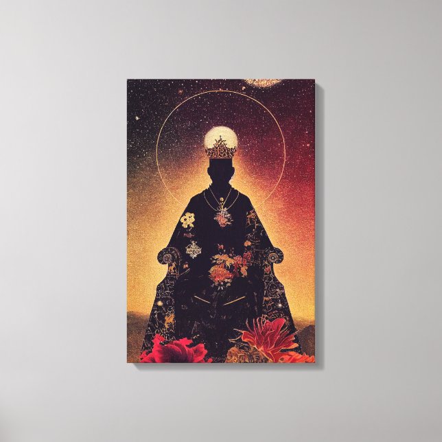 Toile tarot : l'empereur, le roi (Recto)