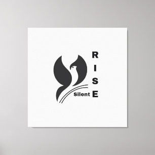 Toile Tasse à café noire minimaliste avec logo d'oiseau