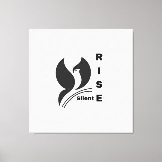 Toile Tasse à café noire minimaliste avec logo d'oiseau