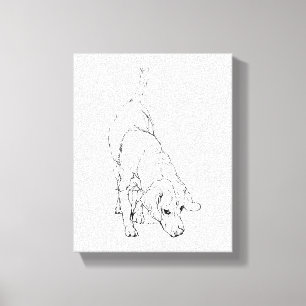 Toile Tasse Beagle – Dessin à l'encre fait main Chien 