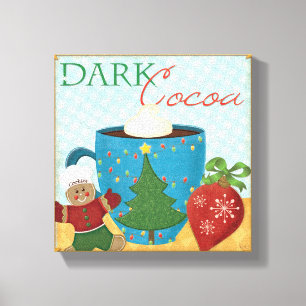 Toile Tasse rouge de Noël avec du cacao crémeux