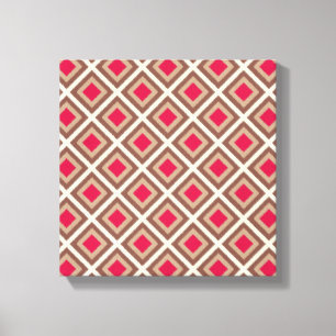 Toile Taupe, Taupe Légère, Diamants Ikat Rose Chaud STay