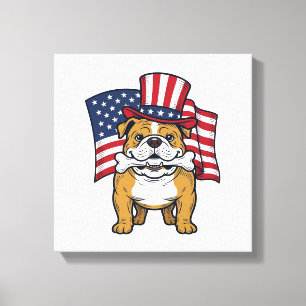 Toile Taurillon Patriotique Avec Drapeau Vector Design_1