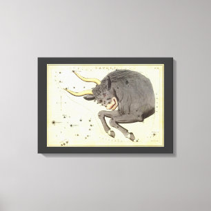 Toile Taurus Bull, le miroir Vintage de la constellation