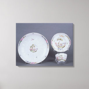 Toile Teabowl de Worcester et soucoupe et plat