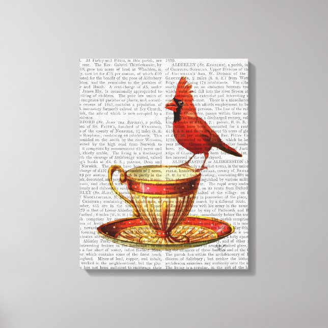 Toile Teacup Et Cardinal Rouge (Recto)