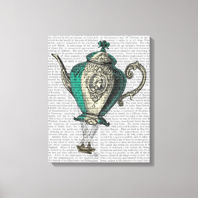 Toile Teapot volant 1 Vert et Jaune (Recto)