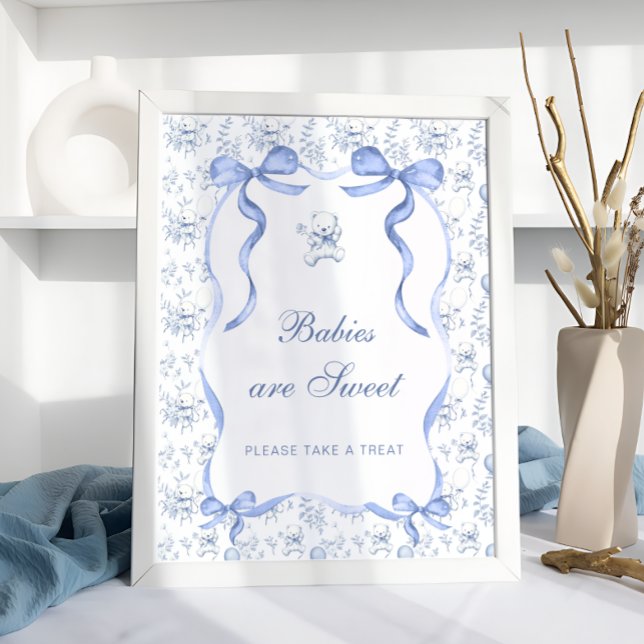 Toile Teddy Bear Babies are Sweet Take a Treat  Poster (Creator Uploaded)