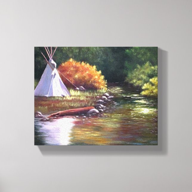 Toile TeePee au bord de la rivière (Recto)