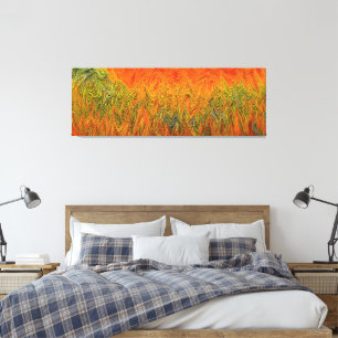 Toile "Tempête neurale" Orange jaune Abstrait
