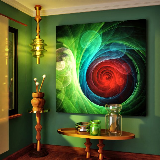 Toile Tempête rouge Floral Art moderne Abstrait Motif co (Red Storm Floral Modern Abstract Art Color Pattern Canvas Print)