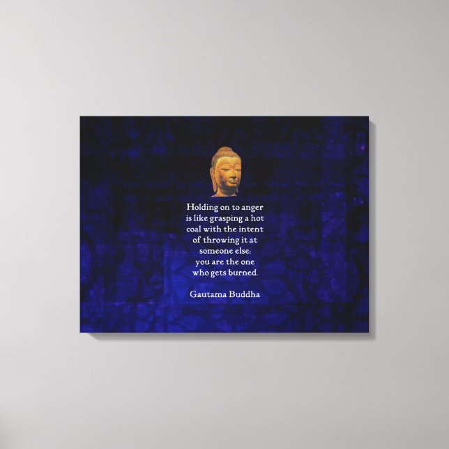 Toile Tenir À La Colère Citation De Bouddha Inspirationn (Recto)