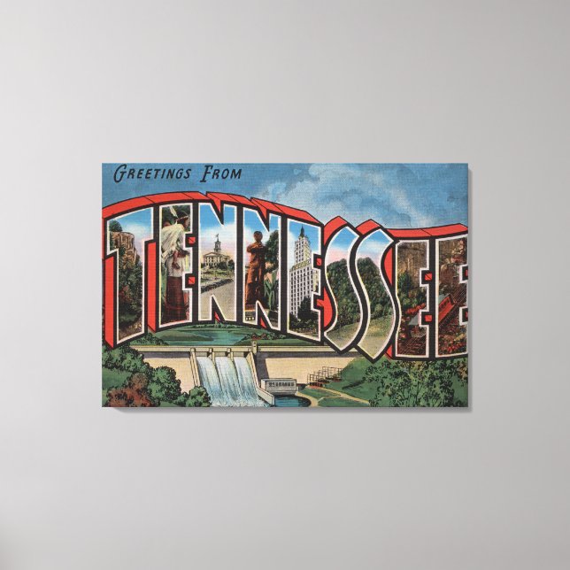Toile Tennessee (barrage)Grandes lettres ScènesTennessee (Recto)
