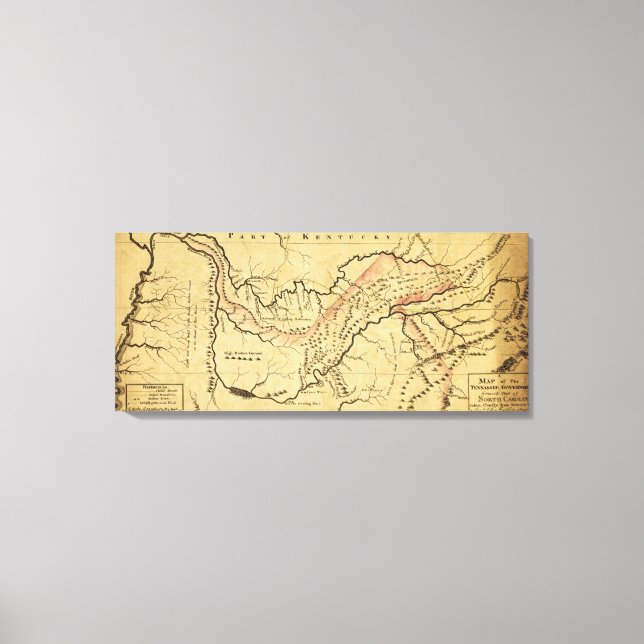 Toile Tennessee GouvernementCarte panoramiqueTennessee (Recto)