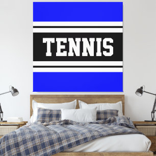 Toile TENNIS Fun Bleu Bleu Bleu Noir Blanc Stripes de co