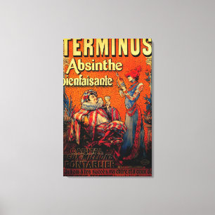 Toile Terminus Absinthe Poster Vintage Europe